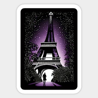 Eiffel tower night aesthetic Sticker